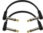 D'Addario Flat Patch Cable Čierna 10 cm Zalomený - Zalomený