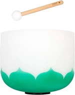 Sela 10" Crystal Singing Bowl Lotus 432 Hz F - Green (Heart Chakra) incl. 1 Wood Mallet Percusión para musicoterapia