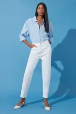 Trendyol White More Sustainable High Waist Mom Jeans