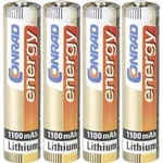 Mikrotužková baterie AAA lithiová Conrad energy Extreme Power FR03, 1100 mAh, 1.5 V, 4 ks