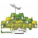Trojitá svorka na DIN lištu WAGO 280-597, osazení: Terre, pružinová svorka, 5 mm, zelená, žlutá, 40 ks