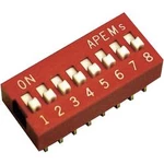 DIP spínač APEM DS-02, 10,16 x 6,9 mm, 500 V/DC, standardní, 2pól.