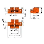 Zásuvkový konektor na kabel WAGO 2734-220/031-000, 91.00 mm, pólů 20, rozteč 3.81 mm, 25 ks