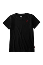 Detské tričko Levi's čierna farba, jednofarebné