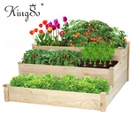 1/3 Tier Raised Garden Bed Outdoor Planter Box Wooden