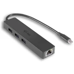 USB Hub i-tec USB-C/3x USB 3.0 + LAN (C31GL3SLIM) čierny počítačový hub • rozšírenie počítačov, tabletov, telefónov o ďalšie konektory • vysokorýchlos