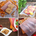 Reusable Translucent Frosted PEVA Food Storage Bag for Sandwich Snack Lunch Fruit Kitchen Storage Container