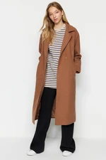 Trendyol Brown Single Button Lined Coat