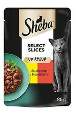 SHEBA SELECTION 85g v šťave - kuracie / hovädzie