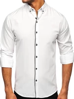 Biela pánska košeľa s dlhými rukávmi Bolf 20721