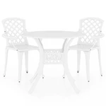 Zahradní bistro set 3 ks litý hliník Dekorhome Bílá