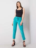 RUE PARIS Turquoise velour trousers