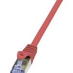 Síťový kabel RJ45 LogiLink CQ3014S, CAT 6A, S/FTP, 25.00 cm, červená