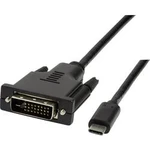 USB / DVI kabel LogiLink [1x USB 2.0 zástrčka C - 1x DVI zástrčka 24+1pólová] černá 1.80 m