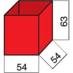 Plastový box na součástky Alutec 624100, 54 x 54 x 63 mm, červená