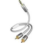 Kabel jack 3,5 mm ⇒ 2x cinch, 3m, stříbrný, Inakustik