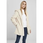 Women's teddy bear coat with hood in white