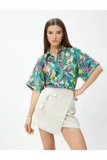 Koton Short Sleeve Hawaiian Shirt with Pocket Detail