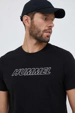 Tréningové tričko Hummel Callum čierna farba, s potlačou, 213470