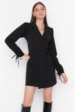 Trendyol Black Double Breasted Woven Dress