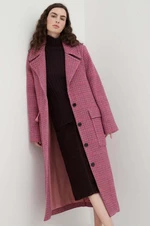 Kabát s prímesou vlny Lovechild ružová farba, prechodný