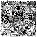 10/50/100Pcs Black And White Fashion Cool Stickers Water Bottle Skateboard Guitar Luggage Laptop Waterproof PVC Stickers