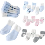 5Pair/lot New boy and girl baby socks thick newborn autumn and winter warm foot sock