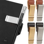 Metal Leather Pen holder Brass and Stainless steel Pencil clip for Leather notebook Journal diary