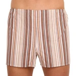 Classic men's boxer shorts Foltýn brown with oversized stripes