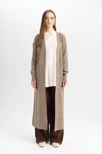 DEFACTO Regular Fit Basic Plain Long Knitted Cardigan