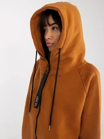 Light brown basic sweatshirt RUE PARIS with hood