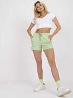 Basic high-waisted pistachio shorts