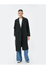 Koton Trench Coat Double Breasted Collar Reverse Collar Long Pockets