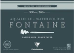 Clairefontaine Fontaine Black Cold-Pressed Glued Pad On 4 Sides Album per schizzi 26 x 36 cm 300 g