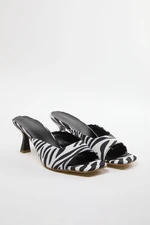 Trendyol Zebra Patterned Heeled Women's Slippers