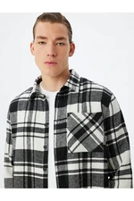 Koton Lumberjack Shirt Long Sleeve Winter Pocket Detail Cotton Blend