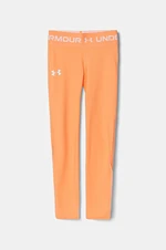 Dětské legíny Under Armour oranžová barva, hladké