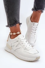 Women's sneakers made of white Kaimans eco leather