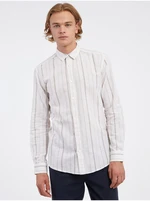 Creamy Men's Striped Linen Shirt ONLY & SONS Caiden - Men