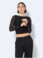 Černé dámské crop top tričko Noisy May Louise - Dámské