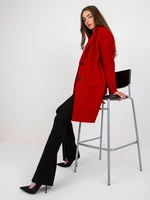 Dark red plush jacket with OCH BELLA fastening