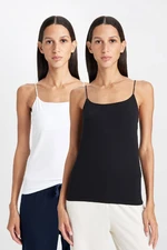 DEFACTO Fall In Love Basic Plain Thin Strap 2-Pack Undershirt