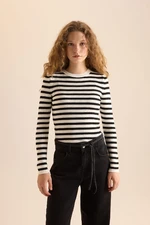 DEFACTO Basic Striped Crew Neck Ribbed Knitwear Sweater