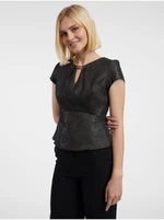 Orsay Black Ladies Patterned Blouse - Women