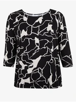 White-Black Ladies Patterned Blouse Fransa - Ladies