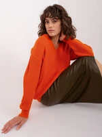 Orange women's oversize sweater