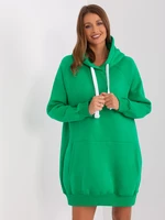 Green Long Kangaroo Hoodie with Insulation