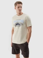 Men's T-shirt with 4F print - beige