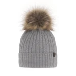 AGBO Woman's winter hat, grey merino wool Larida