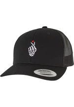 Bones Hand Heart Retro Trucker Cap Black